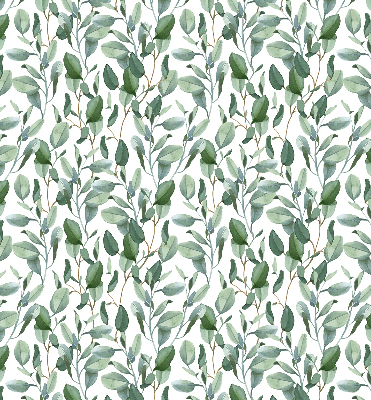 Modern roller blind with leaves on twigs pattern
