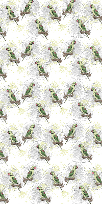 Roller blind for large window Parrots on a branch