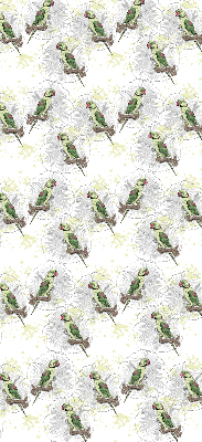 Roller blind for large window Parrots on a branch