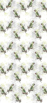 Roller blind for large window with parrots on a branch print