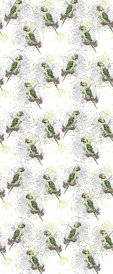 Roller blind for large window Parrots on a branch