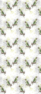 Roller blind for large window Parrots on a branch