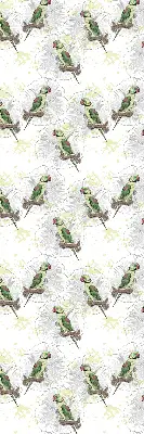 Roller blind for large window with parrots on a branch print