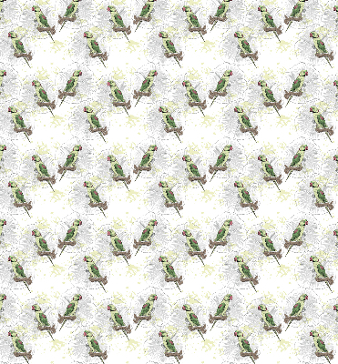 Roller blind for large window Parrots on a branch