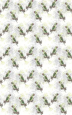 Roller blind for large window with parrots on a branch print