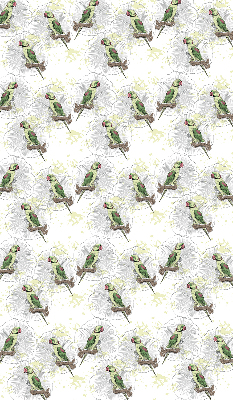 Roller blind for large window Parrots on a branch