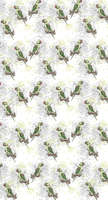 Roller blind for large window Parrots on a branch