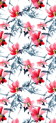 Fabric roller blind with a floral pattern
