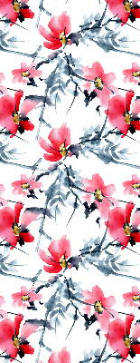 Fabric roller blind with a floral pattern