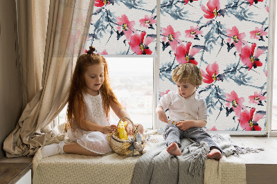 Fabric roller blind Flowers