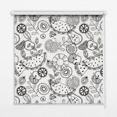 Modern roller blind with a drawn fruits pattern