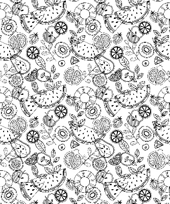 Modern roller blind Drawn fruits