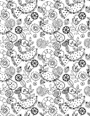 Modern roller blind Drawn fruits