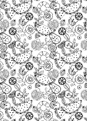 Modern roller blind Drawn fruits