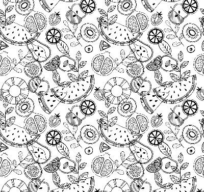 Modern roller blind Drawn fruits