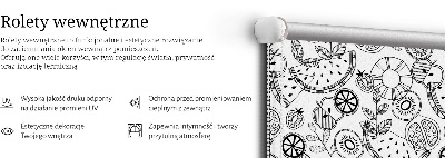 Modern roller blind Drawn fruits