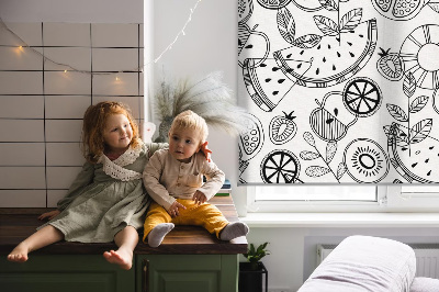 Modern roller blind Drawn fruits