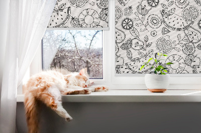 Modern roller blind Drawn fruits