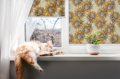 Roller blind for large window Sunflower
