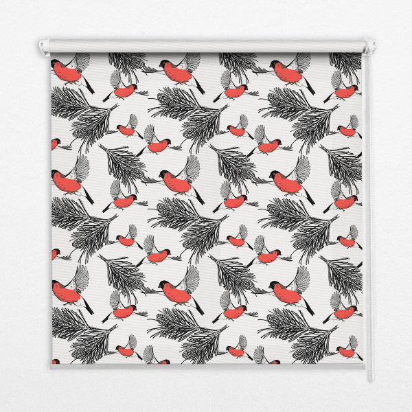 Fabric roller blind Bullfinch birds