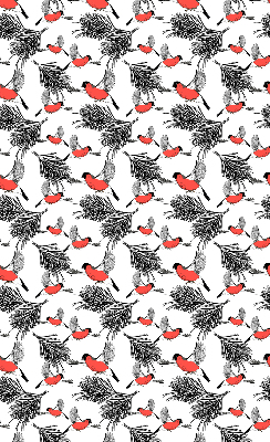 Fabric roller blind Bullfinch birds