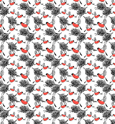 Fabric roller blind Bullfinch birds