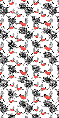 Fabric roller blind Bullfinch birds