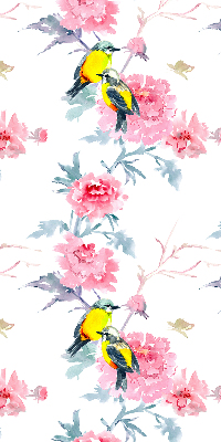 Modern roller blind Birds on flowers