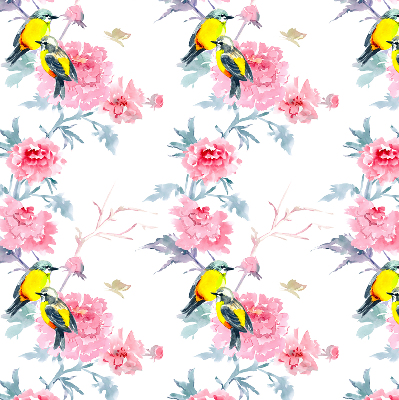 Modern roller blind Birds on flowers