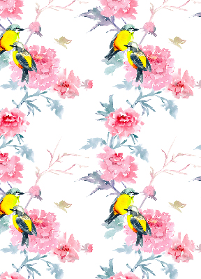 Modern roller blind Birds on flowers