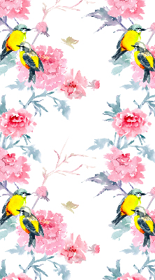 Modern roller blind Birds on flowers