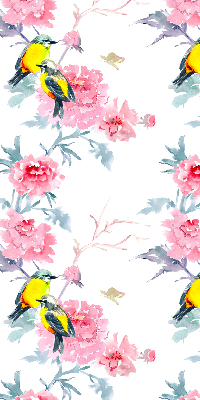 Modern roller blind Birds on flowers