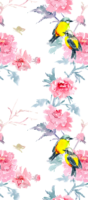 Modern roller blind Birds on flowers
