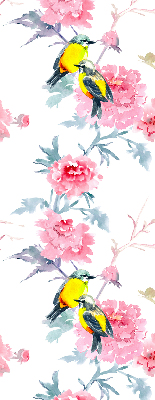 Modern roller blind Birds on flowers