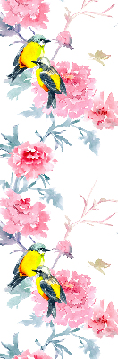 Modern roller blind Birds on flowers