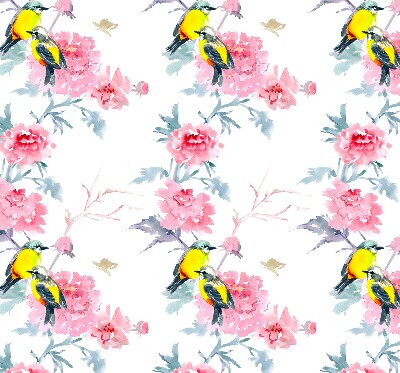 Modern roller blind Birds on flowers