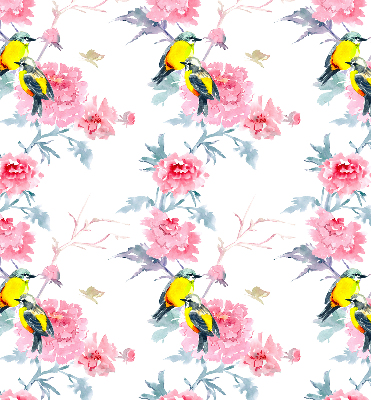 Modern roller blind Birds on flowers
