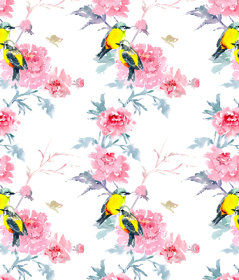 Modern roller blind Birds on flowers