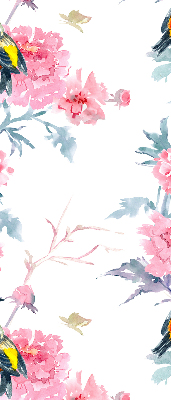 Modern roller blind Birds on flowers