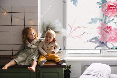 Modern roller blind Birds on flowers