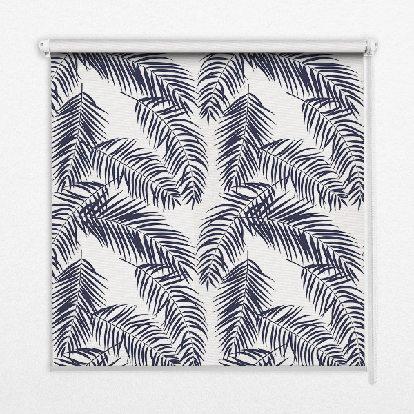 Fabric roller blind with fern leaves pattern