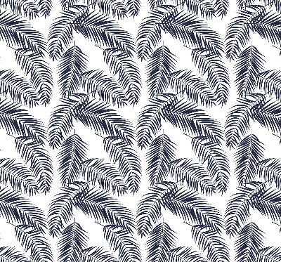 Fabric roller blind with fern leaves pattern