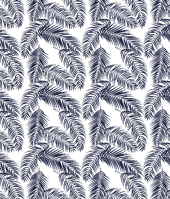Fabric roller blind with fern leaves pattern