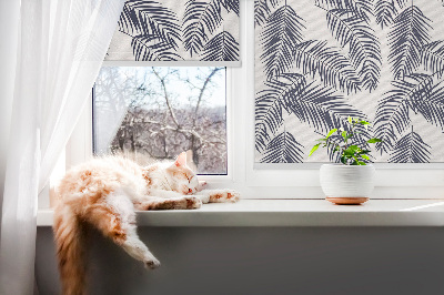 Fabric roller blind Fern leaves