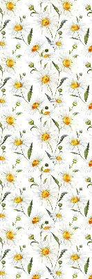 Modern roller blind patterned with daisies