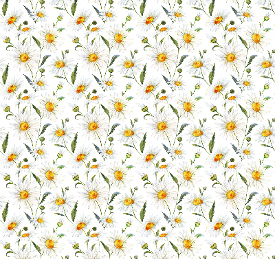 Modern roller blind patterned with daisies