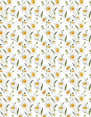 Modern roller blind patterned with daisies