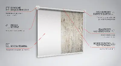Roller blind for large window in light wood finish