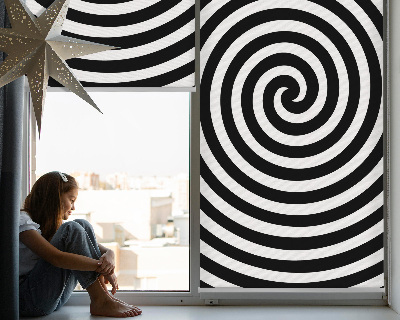 Roller blind for large window Hypnotizing circle