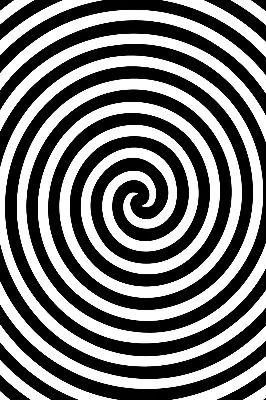Roller blind for large windows hypnotizing circle pattern